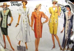 2636 VOGUE BUTTON STRAIGHT -FLARE DRESS LENGTHS, TUNIC, SKIRT PATTERN  6-10; 12-16 CHOICE